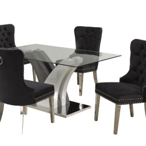 4011 5-PIECE DINING SET - BLACK