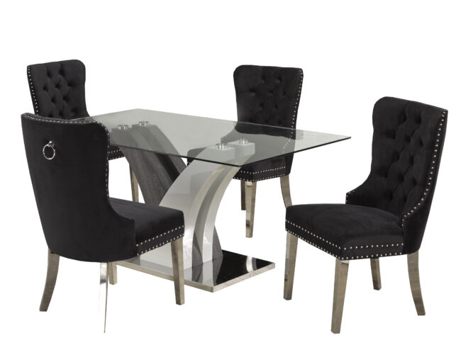 4011 5-PIECE DINING SET - BLACK