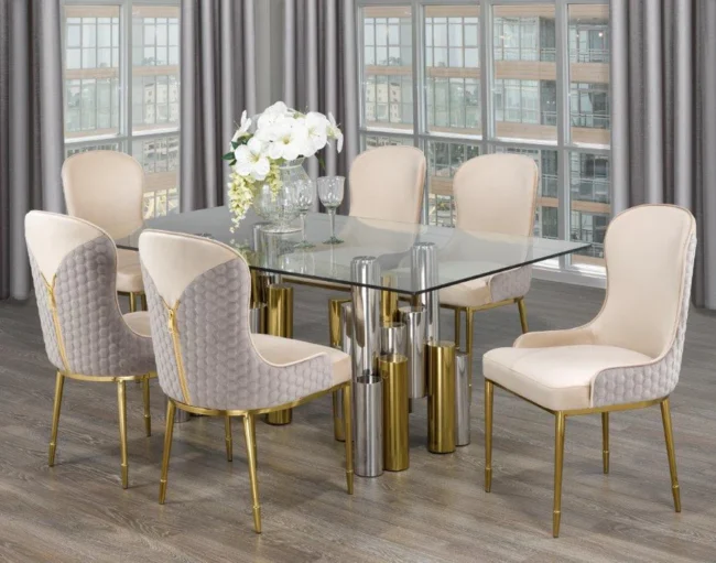 V-135 – Glass Dining Table Set