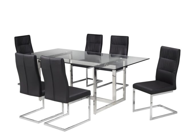 5002 7-PIECE DINING SET - BLACK