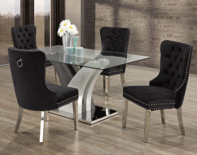 4011 5-PIECE DINING SET - BLACK - Image 2