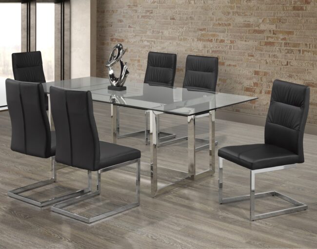 5002 7-PIECE DINING SET - BLACK - Image 2