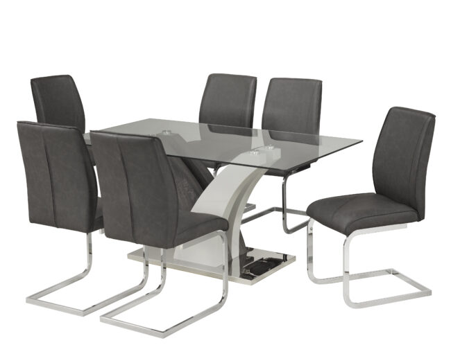 4020 7-PIECE DINING SET - GREY