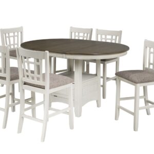 TN-4560 W-7 7-PIECE COUNTER SET - WHITE/OAK