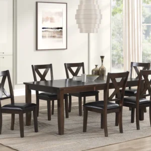 Aries 78" 7 PC Dining Set (Butterfly Leaf)