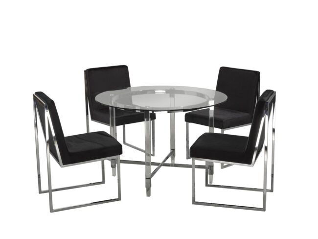 61535 5-PIECE DINING SET - BLACK