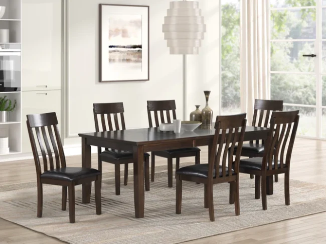 Hades 78" 7 PC Dining Set (Butterfly Leaf)