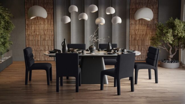 8950137 Aivana 7-DINING SET - BLACK