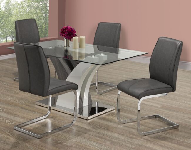 4019 5-PIECE DINING SET - GREY - Image 2