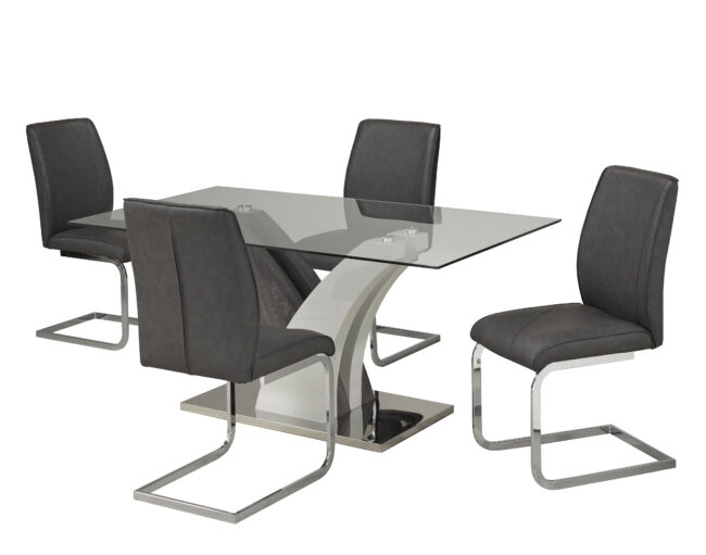 4019 5-PIECE DINING SET - GREY