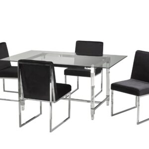 61538 5-PIECE DINING SET - BLACK