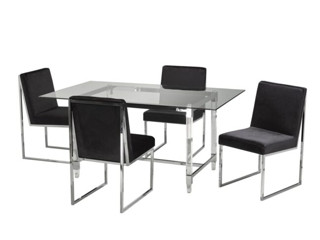 61538 5-PIECE DINING SET - BLACK