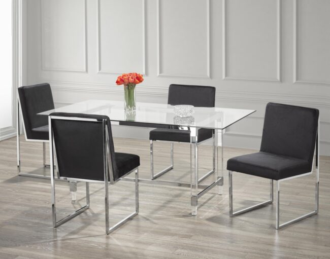 61538 5-PIECE DINING SET - BLACK - Image 2