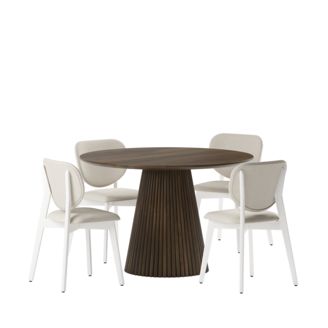 3221161 Akira 5-PIECE DINNG SET - WALNUT / WHITE WASH - Image 4