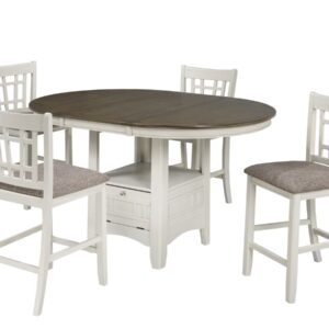 TN-4560 W-5 5-PIECE COUNTER SET - WHITE/OAK