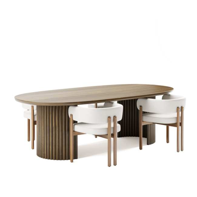 3228672 Odilia 5-PIECE DINING SET - WALNUT/CREAM - Image 6