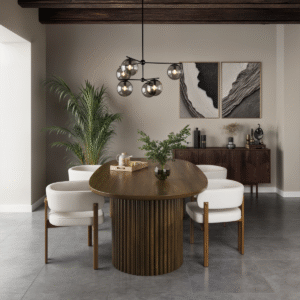 3228672 Odilia 5-PIECE DINING SET - WALNUT/CREAM