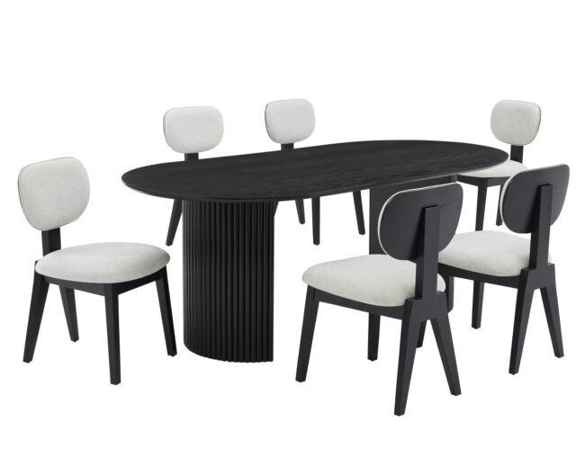 416217 Akira 5-PIECE DINNG SET - WALNUT / WHITE WASH - Image 2