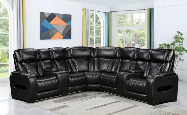 VF-10152 – RECLINER SECTIONAL- BLACK