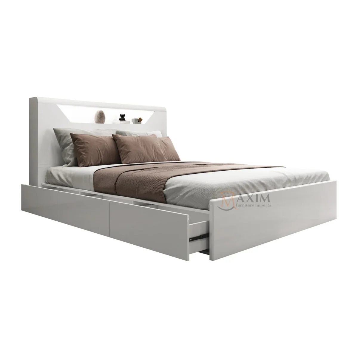 Enzo High Gloss Lacquer Storage Bedroom Set
