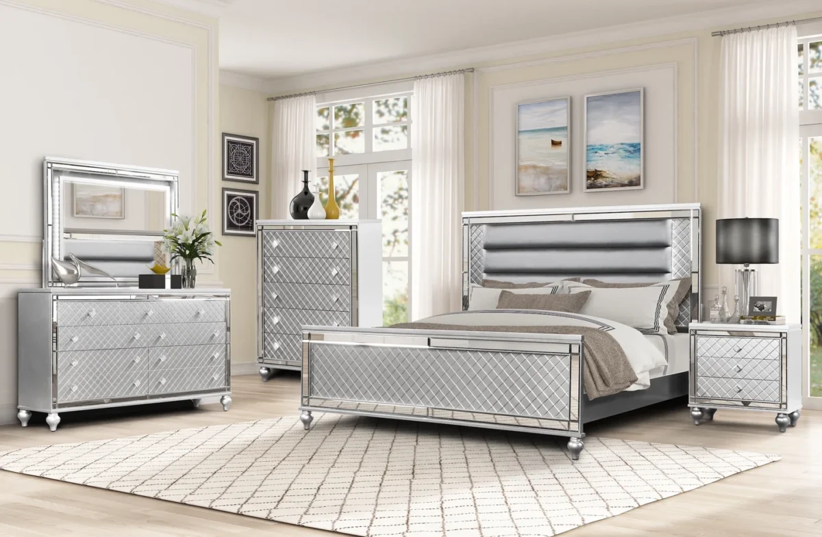 Fiona Bedroom Set- Silver